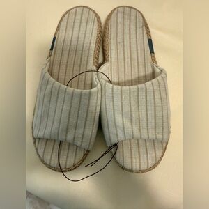 NWOT Striped Slide Sandals, Size 9